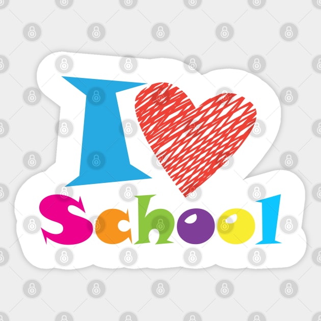 I love My School. Slogan. Back to school. Hello School. Happy Teacher Day. Autumn. Learning Children. Cartoon Graphic design Sticker by sofiartmedia